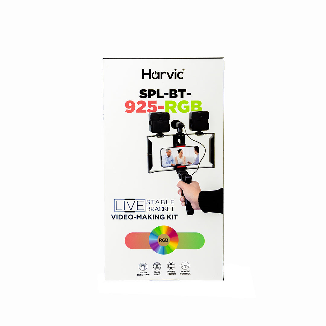 Trípode Kit RGB con Micrófono Harvic SPL-BT-925-RGB