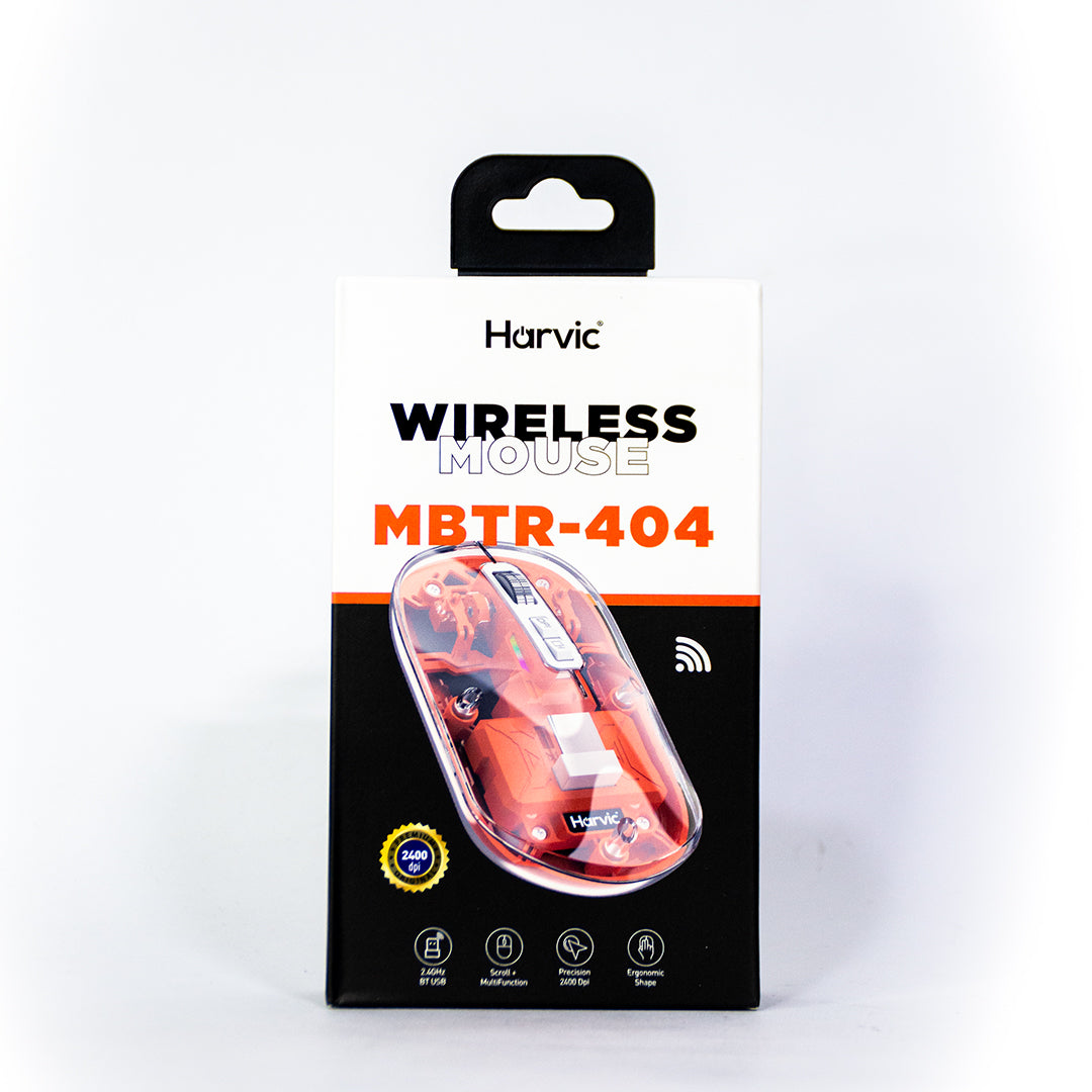 Mouse Inalámbrico Transparente RGB Harvic MBTR-404