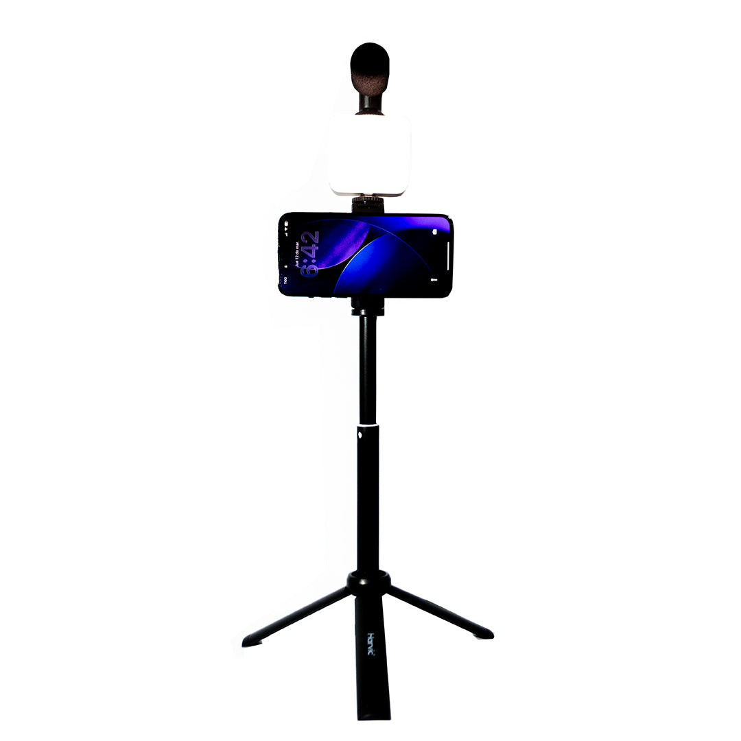 Trípode Kit Luz LED y Micrófono Harvic SPL-BT-924