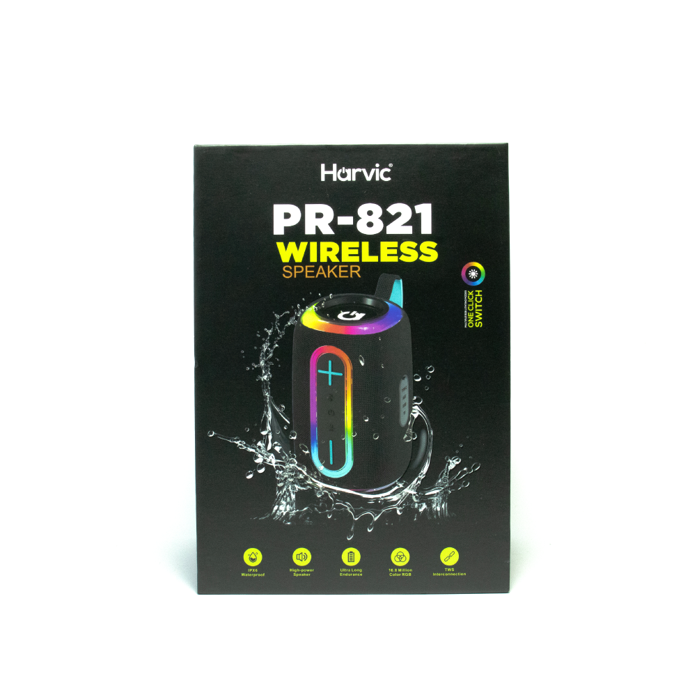 Parlante Bluetooth Portátil con Luz RGB – Harvic PR-821