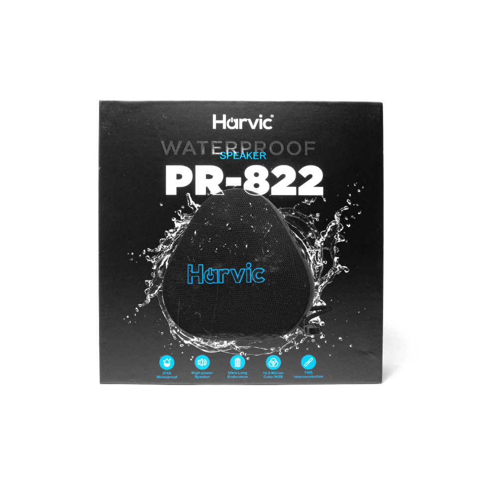 Parlante Bluetooth Portátil Impermeable con Luz RGB – Harvic PR-822