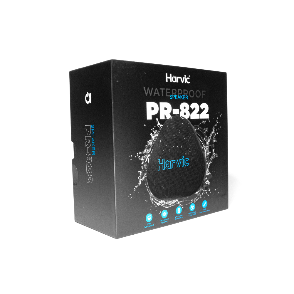 Parlante Bluetooth Portátil Impermeable con Luz RGB – Harvic PR-822