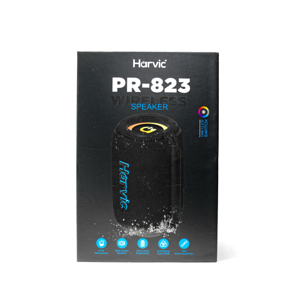 Parlante Bluetooth Portátil 10W con Luz RGB – Harvic PR-823