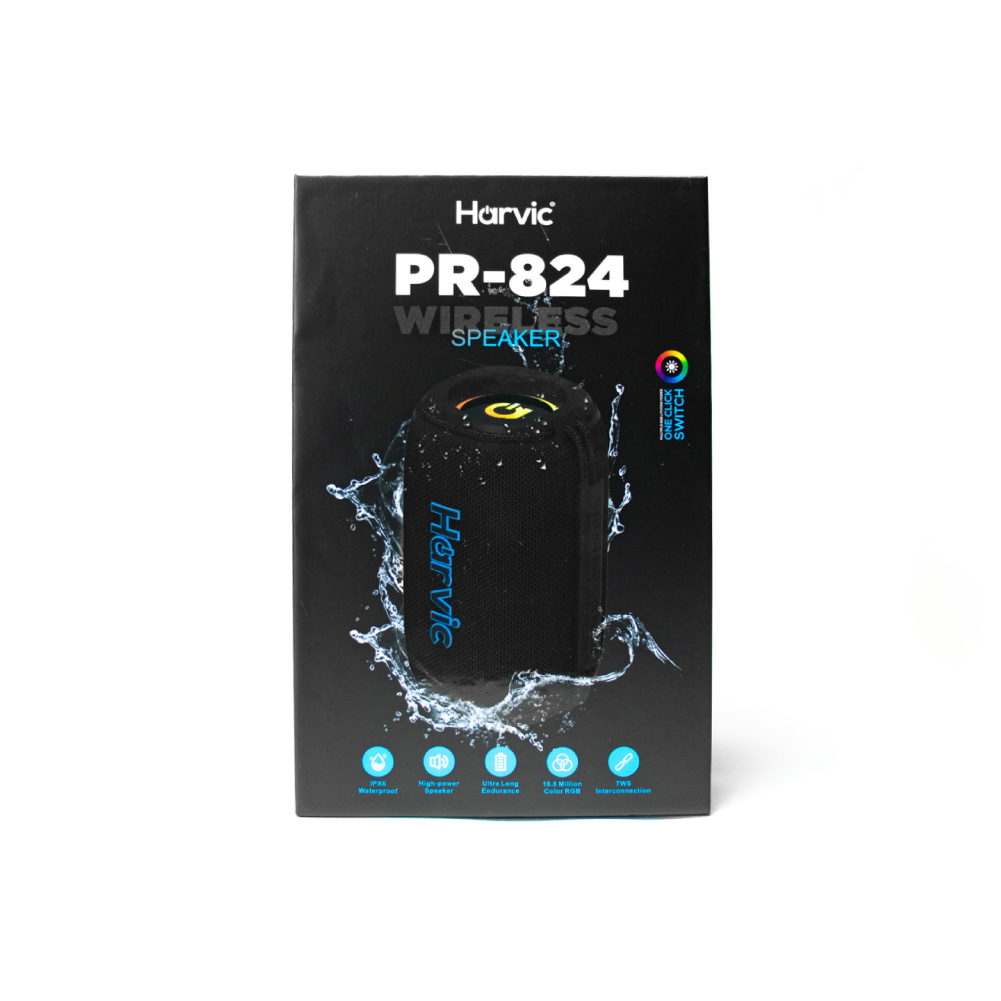 Parlante Bluetooth Portátil Impermeable con Luz RGB – Harvic PR-824