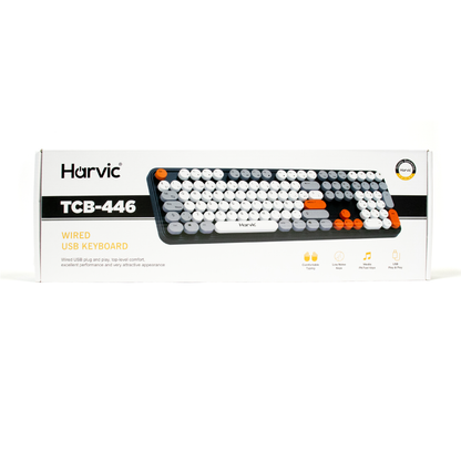 Teclado USB Silencioso para Oficina y Gaming